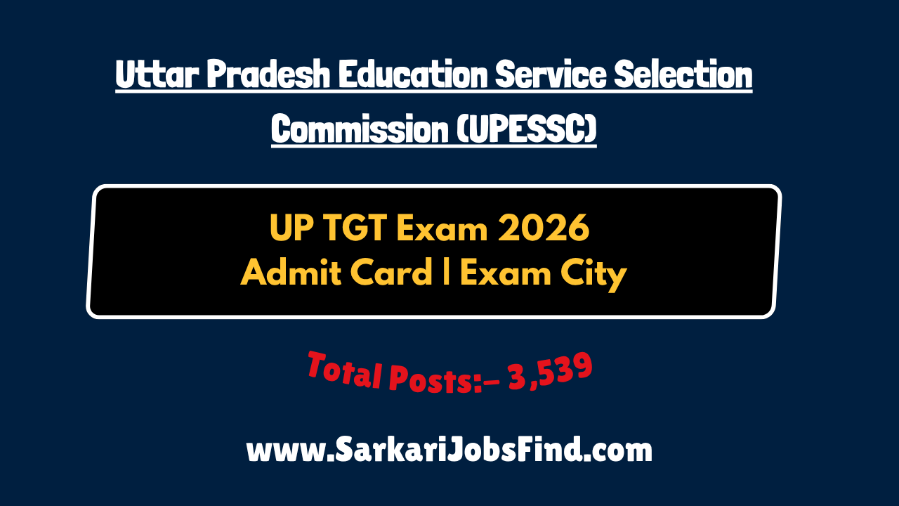 UP TGT Exam City Details 2026 Out – Download Exam Admit Card Online