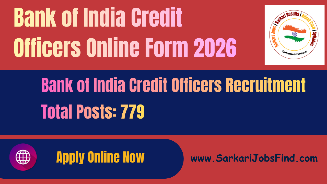 Bank of India Credit Officers Online Form 2026