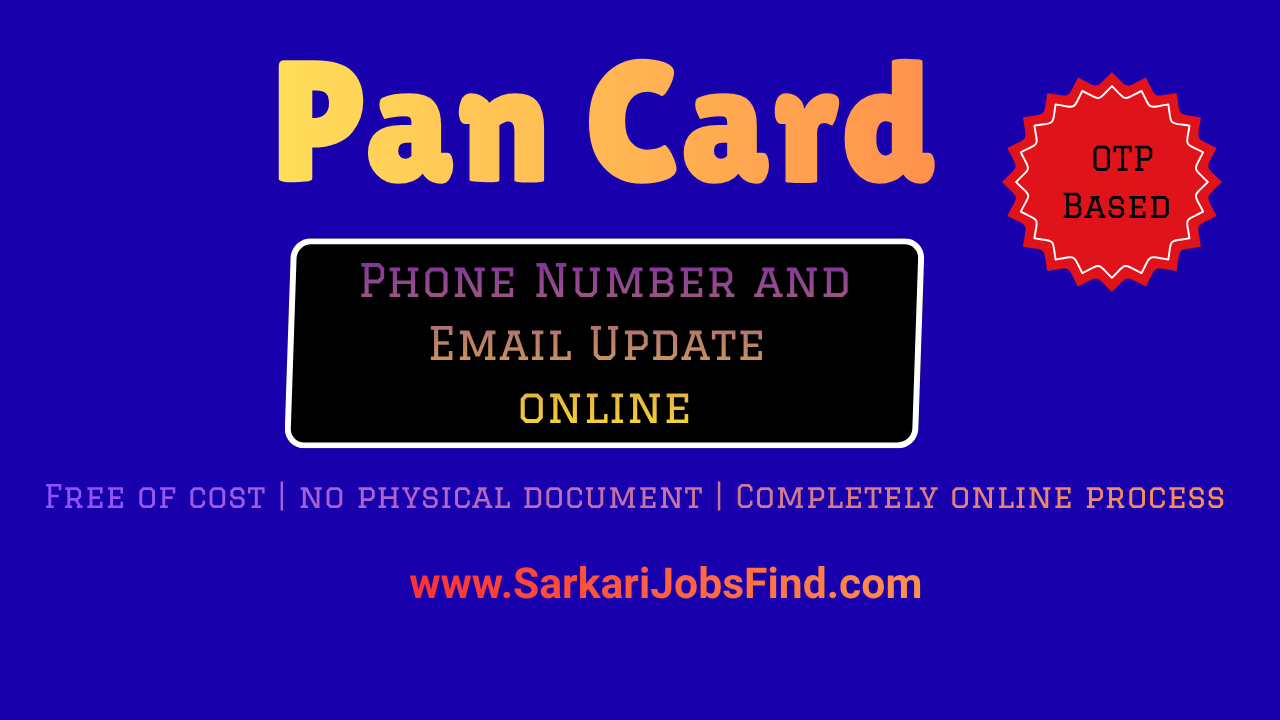 Pan Card Phone Number and Email Update Online