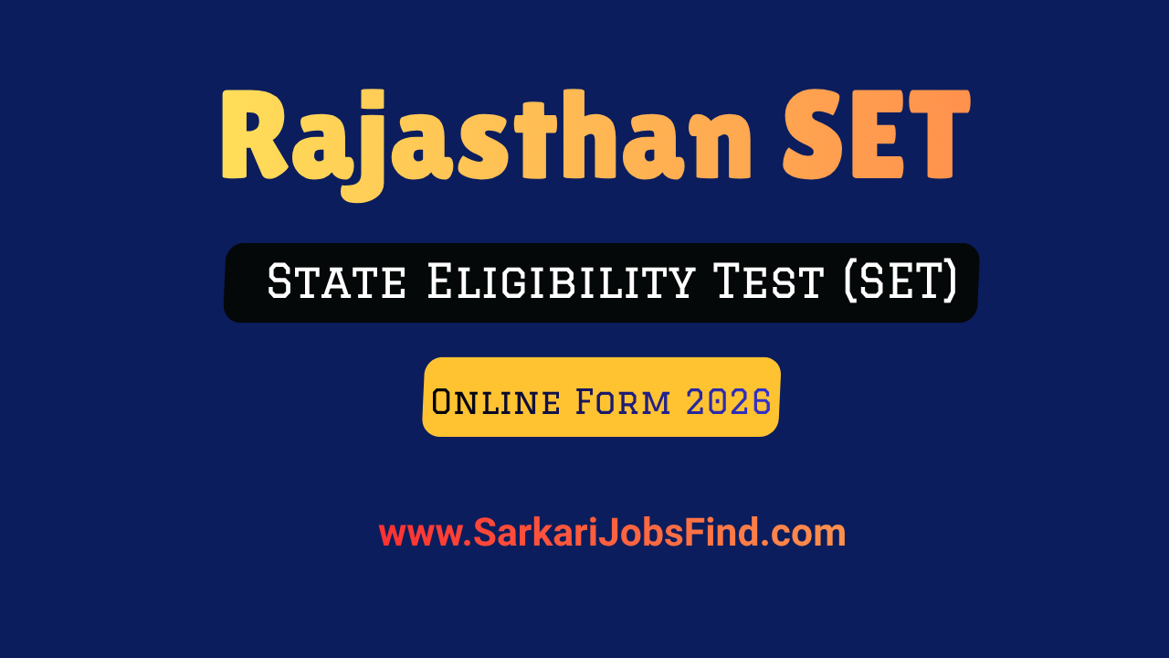 Rajasthan State Eligibility Test (SET) Online Form 2026