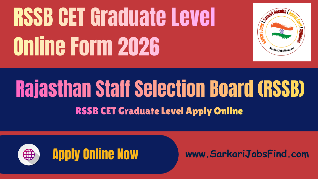 RSSB CET Graduate Level Online Form 2026