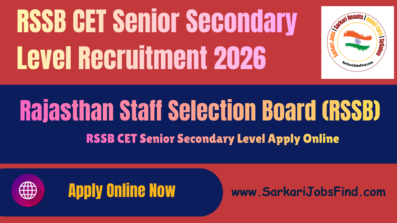 RSSB CET Senior Secondary Level Recruitment 2026
