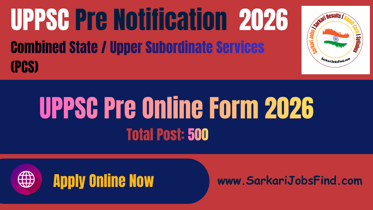 UP PCS Pre Online Form 2026
